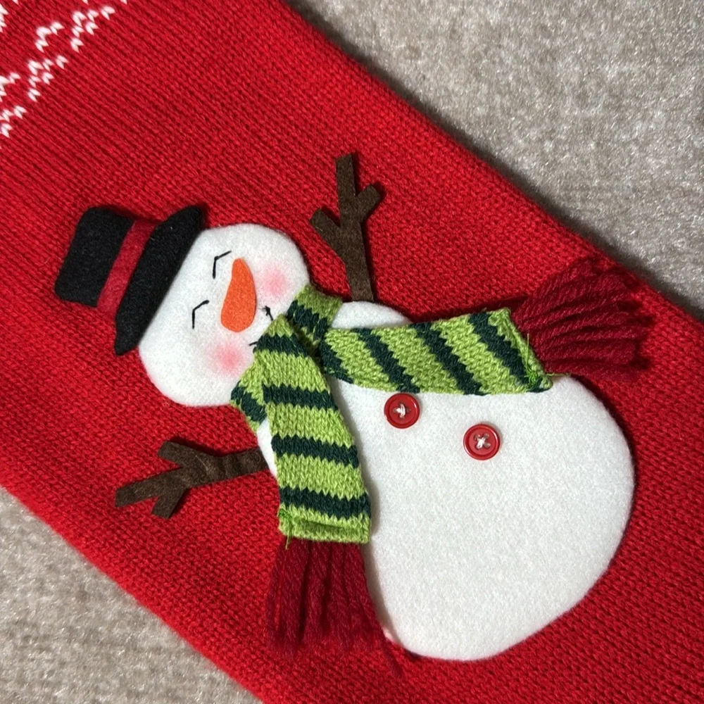 Transpac Red Sweater‎ Like Snowman Christmas Holiday Stocking